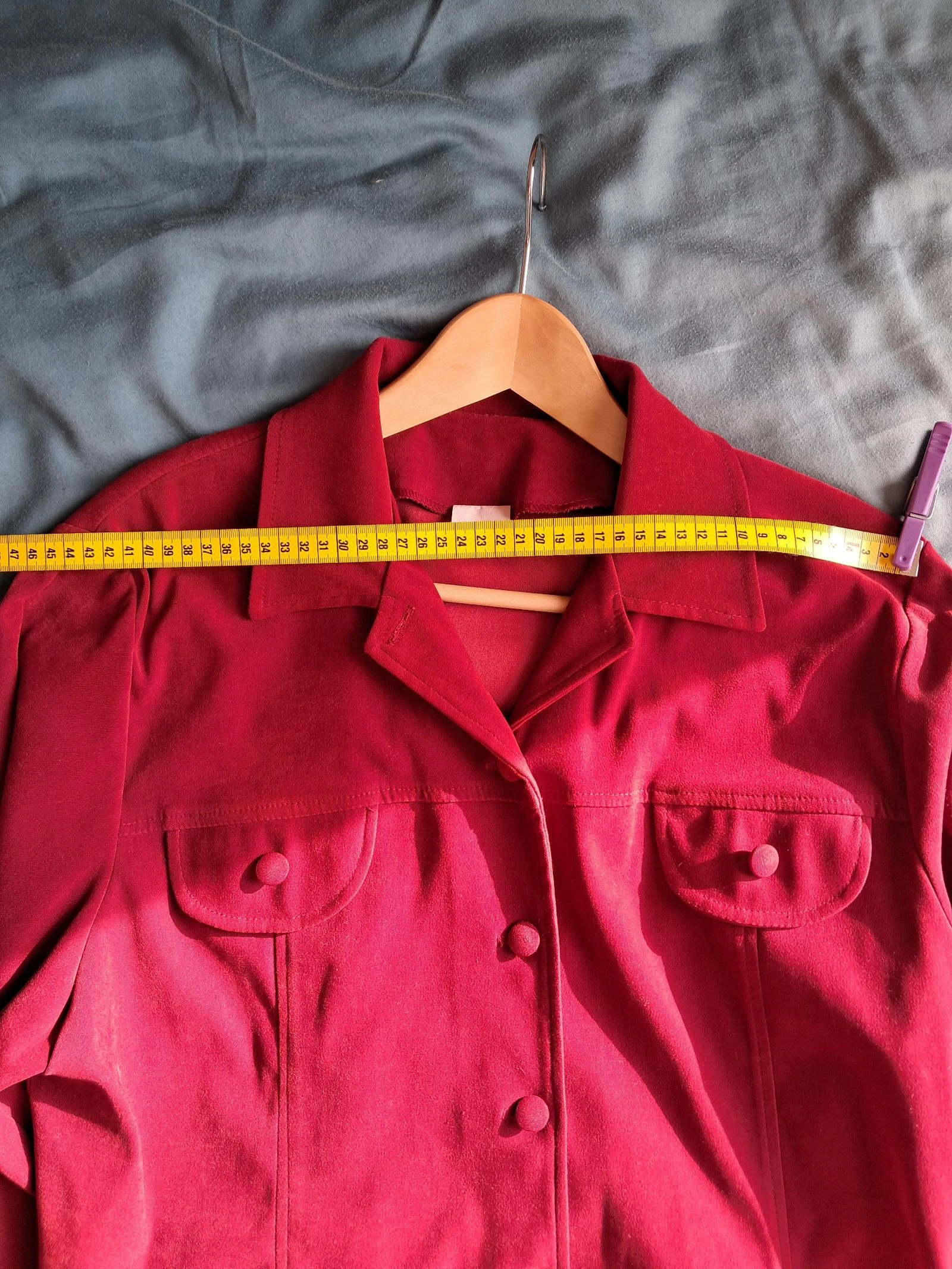 Camisa grossa 38 40 vermelha escura França vintage outono inverno quase nova – photo 8